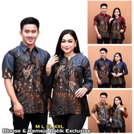 Batik Couple Modern Blouse Batik Kemeja Batik Lengan Pendek Hem Batik