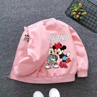 ZZOOI Disney Baby Boys Girls Coats Cartoon Mickey Zipper Hoodies Jacket For Kids Sweatshirt Children