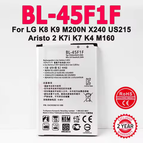 BL-45F1F High Quality Replacement Battery For LG K8 K9 M200N X240 US215 Aristo 2 K7i K7 K4 M160 Phoe