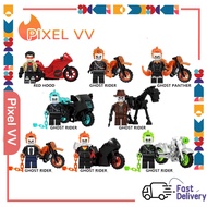 Ghost Rider รถจักรยานยนต์ Minifigures Marvel Luminous Chariot Building Blocks สำหรับ Boys Girls Collection สำหรับ Lego