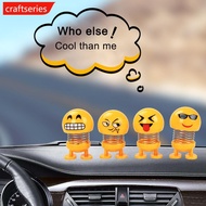 CFT  Shaking Head Toys Ornaments Dolls Cute Cartoon Funny Emoji Wobble Robot Lovely Car Dashboard De