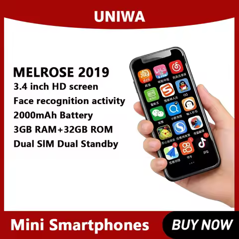 Melrose 2019 4G LTE Smartphone Android Super Mini Phones 3.4 Inch Ultra Slim Quad Core Mobile Phone 