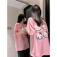 Cartoon Kitty Cat Printed Short-sleeved T-shirt Women's 2022 Summer New Korean Version of The Studen
