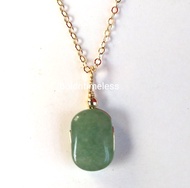 10k gold Necklace with Jade Stone Pendant