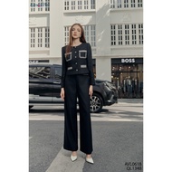 Emspo women's straight pants with high waist design and 2 side pockets QL1348, walking AVL0618