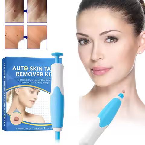 2 In1 Painless Auto Skin Tag Mole Wart Removal Kit Cleaning Tools Face Skin Care Body Wart Dot Treat