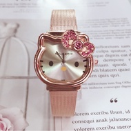 ICE Kids Watches HelloKitty Cat Diamond Steel Belt Design Watch Cute Girl cartoon watch Best Gift + 