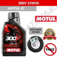 100% ORIGINAL MOTUL 4T 300V 15W50 ENGINE OIL MINYAK HITAM ENGINE OIL MOTOR YAMAHA OIL FILTER