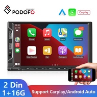 Podofo 2 Din GPS Car Stereo Radio 7'' Touch Screen Android 11 GPS Bluetooth WIFI USB FM Video Player For Universal VW Ni