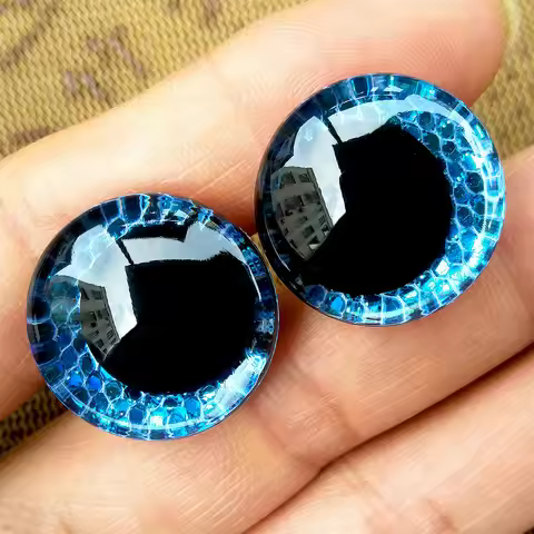 10pair 3D Glitter Trapezoidal Safety Eyes Amigurumi For Crochet Toys Plush Clear Crooked Pupils Eyes
