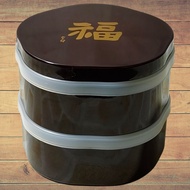 3-Layer Bento Box With Letter Pattern