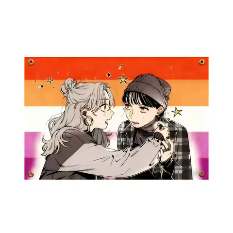 New Anime 《The Guy She WasInterested in Wasn't a Guy at All》Flag Tapestry 2x3ft 3x5ft Doublepenetrat