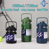 2000/2500ml Vacuum Insulated Tumbler Large Capacity Stainless Steel Water Bottle with Handle & Straw