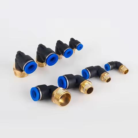 PL Push to Connect Tube Fitting Male Elbow PL4/6/8/10/12mm Tube OD x M5/01/02/03/04 Thread Pneumatic