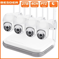BESDER 4CH 5MP Wifi CCTV IP Camera NVR Kit 3MP Mini NVR PTZ Outdoor Infrared Night Vision Video Surveillance Camera System