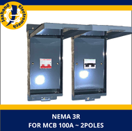 NEMA 3R Enclosure for MCB 80A /100A/125A 2Poles / Metal Enclosure / Metal Housing / Metal Cover- Jax