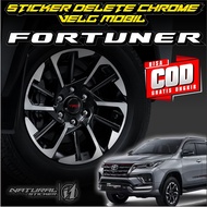 Delete Chrome Fortuner Car Rim Sticker Kereta