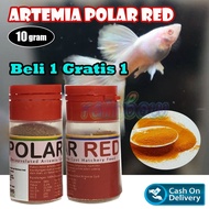 rainbow - BELI 1 GRATIS 1 Artemia Polar Red 10 Gram Tanpa Cangkang Langsung Tabur Fish Food Makanan 