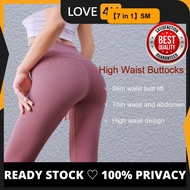 [LOVE4U] Stretchable Yoga Pant Women Elastic Legging Yoga Pants Fitness Legging Yoga Sports Fitness 