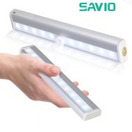 [คลังสินค้าพร้อม] SAVIO PIRเซนเซอร์ตรวจจับการเคลื่อนไหวLight,ตู้ตู้เสื้อผ้าเตียงโคมไฟLEDใต้ตู้ไฟกลางคืนสำหรับClosetบันไดห้องครัว,6/10 LEDs