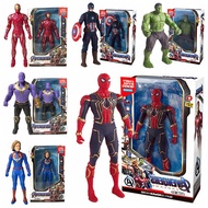 Disney Anime Action Figure Spiderman Model Iron Man Hulk Pvc Movable Luminous Doll Collection Kids Toys Children Christmas Gift