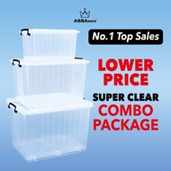 Abbaware Storage Box Combo(30L/50L/80L/38L) Kotak Simpanan roda/Storage Box with wheels/ Storage con