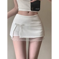 [PREMIUM] Luxury Mesh Layer Ribbon Mini Skirt R42