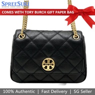 Tory Burch Bag With Gift Paper Bag Crossbody Bag Shoulder Bag Willa Small Shoulder Bag Claret Black # 87863