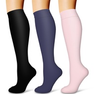 COOLOVER 3 Pack Compression Socks Women & Men-Best Medical,Nursing,Travel, Flight Socks-Running & Fi