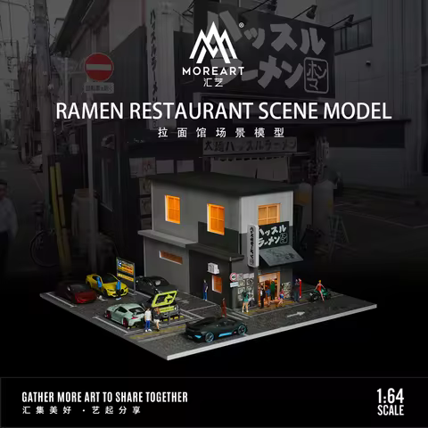 More Art 1:64 Ramen Restaurant Scene Model Led Light For Display Theme Parking Lot Building Scene Mo