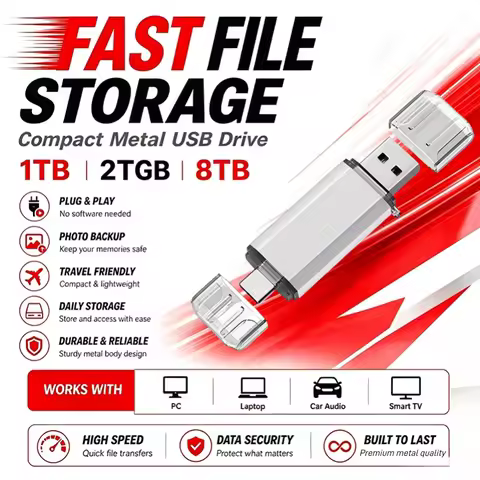 16TB Type C OTG USB Flash Drive 2 in 1 USB 3.0 Type C For iPhone 1TB 2TB Pendrive High Speed for Mob
