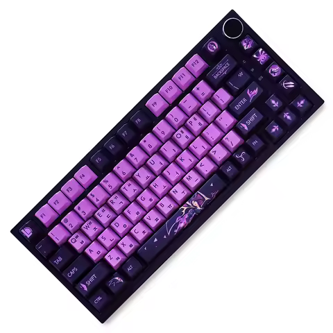 Korean Kai'Sa Theme Keycaps Cherry Profile PBT 130 Keys Five Side Dye-Sub Keycap for60/61/64/84/87/9