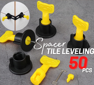 Alat Pasang Mozek 50pcs/set Wall Floor Tile Leveling System Wrench Leveler Spacers Reusable Tile Lan