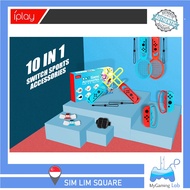 [SG Wholesaler] iPlay 10 IN 1 Nintendo Switch Sports Accessories Bundle (Leg Straps, Tennis Rackets, Golf Clubs, Sword)