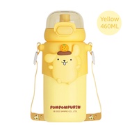 Cangkir termos Sedotan Tempat Minum Anak Mug Termal Sanrio 460ml Botol Stainless Steel Cup Kawaii An