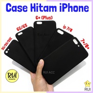 Softcase Hitam Polos iPhone 5 6 7 8 6+ 7+ 8+ Plus SE 5G 5S 6G 6S 7G 7S 8G 8S Case Black Matte Silikon Lentur RUI ACC