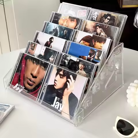 CD Display Cabinet Home Acrylic Disc Display Rack CD Album Storage Box Storage Magazine Storage Rack