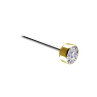 18k Gold Push Pin Nose Stud with LAB GROWN DIAMOND