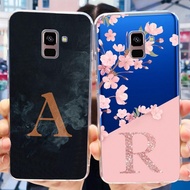 For Samsung A8 Plus 2018 Casing CPH1609 Luxury Letter Cute Flowers Pattern Back Cover For Samsung Galaxy A8 Plus 2018 Phone Case Shockproof Bumper Clear TPU