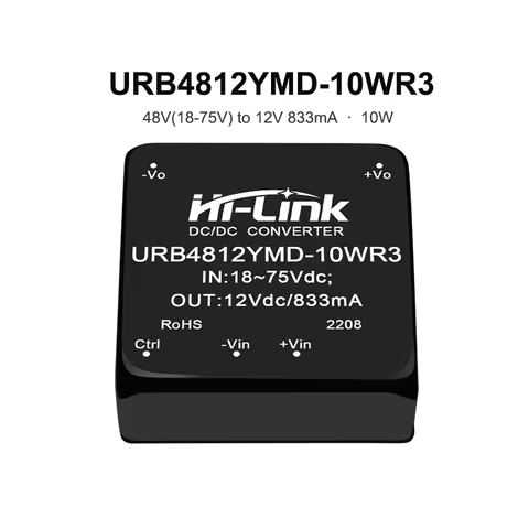 Hi-Link 10W 3.3V/5V/9V/12V/15V/24V URB4805YMD-10WR3 URB4812YMD-10WR3 DC-DC Power Converter Supply Mo
