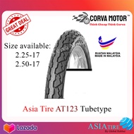 TAYAR ASIA TIRE TUBE-TYPE TYRE AT123 2.25-17, 2.50-17 (225-17, 250-17) (BUNGA SOTONG)