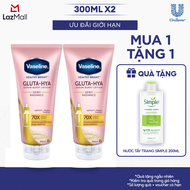 Combo 2 Sữa dưỡng thể Vaseline Gluta-Hya Serum Burst Lotion Dewy Radiance Lotion dưỡng sáng ẩm mượt 