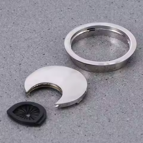 3Pcs Zinc Alloy Cable Covers 60Mm Hole Desk Cable Hole Covers Swivel Flip-Top Anti-Slip Strip for Co