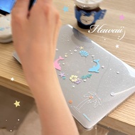 Shesell macbook Case(Glitter)Sea&dolphin A3240 Air13 Pro13 M3 Case For Transparent A2338 A3241