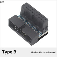 DTA USB 3.0 19Pin/20Pin Adapter 19-Pin 20-Pin Male Connector Socket 90 Degree Motherboard Chassis Front Seat Expansion Connector DT