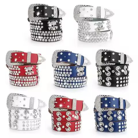 Cowgirl Western Belt for Jeans Cowboy Girls Jeans Belt Studded Crystal Belts