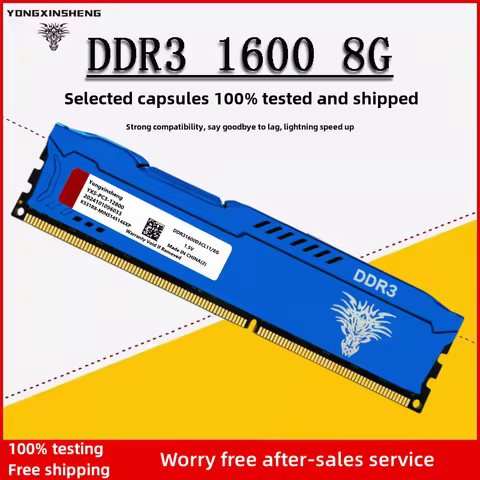 DDR3 4GB 8GB 1600MHz PC3-12800 240Pin CL11 DIMM Desktop Computer Cooling Vest Memory 1.5V RAM Comput