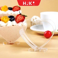 HJKL 10Pcs มินิมินิ ถ้วยขนมรูปหัวใจ ใช้แล้วทิ้ง พลาสติกทำจากพลาสติก ทีรามิสุถ้วย เครื่องใช้บนโต๊ะอาหาร โปร่งใสโปร่งใส ถ้วยมูส การอบเค้ก