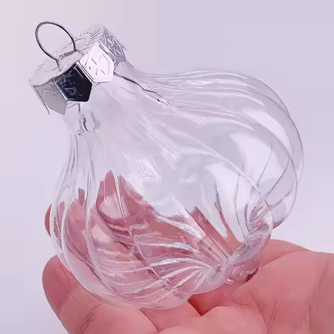 6 Pieces x DIY Shatterproof Transparent Home Christmas Decoration Bauble Ball Ornament 80mm Plastic 
