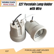 E27 Porcelain Lamp Holder Ceramic Bulb Holder With Wire E27 LED Bulb